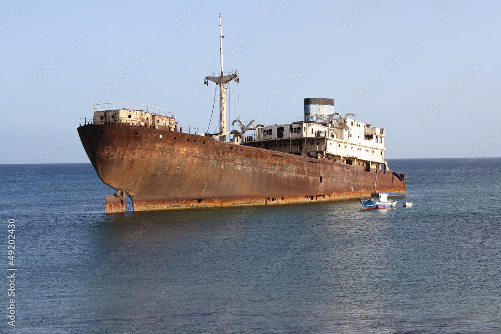 Old Wreck in the Port of Arrecife, (Lanzarote Island Spain)