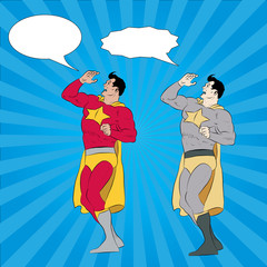 Stickers Superhelden Superheld roept dappere oproep  © williamrobson