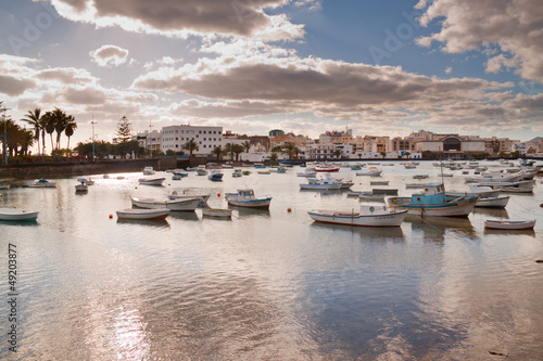 Coastal landscape from Lanzarote island, Spain.