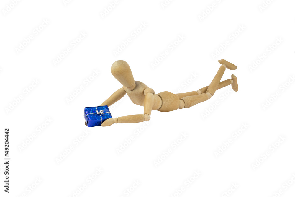 Wooden female doll in action Wooden female doll in action