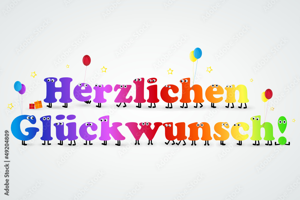 herzlichen glückwunsch karte Stock-Vektorgrafik | Adobe Stock