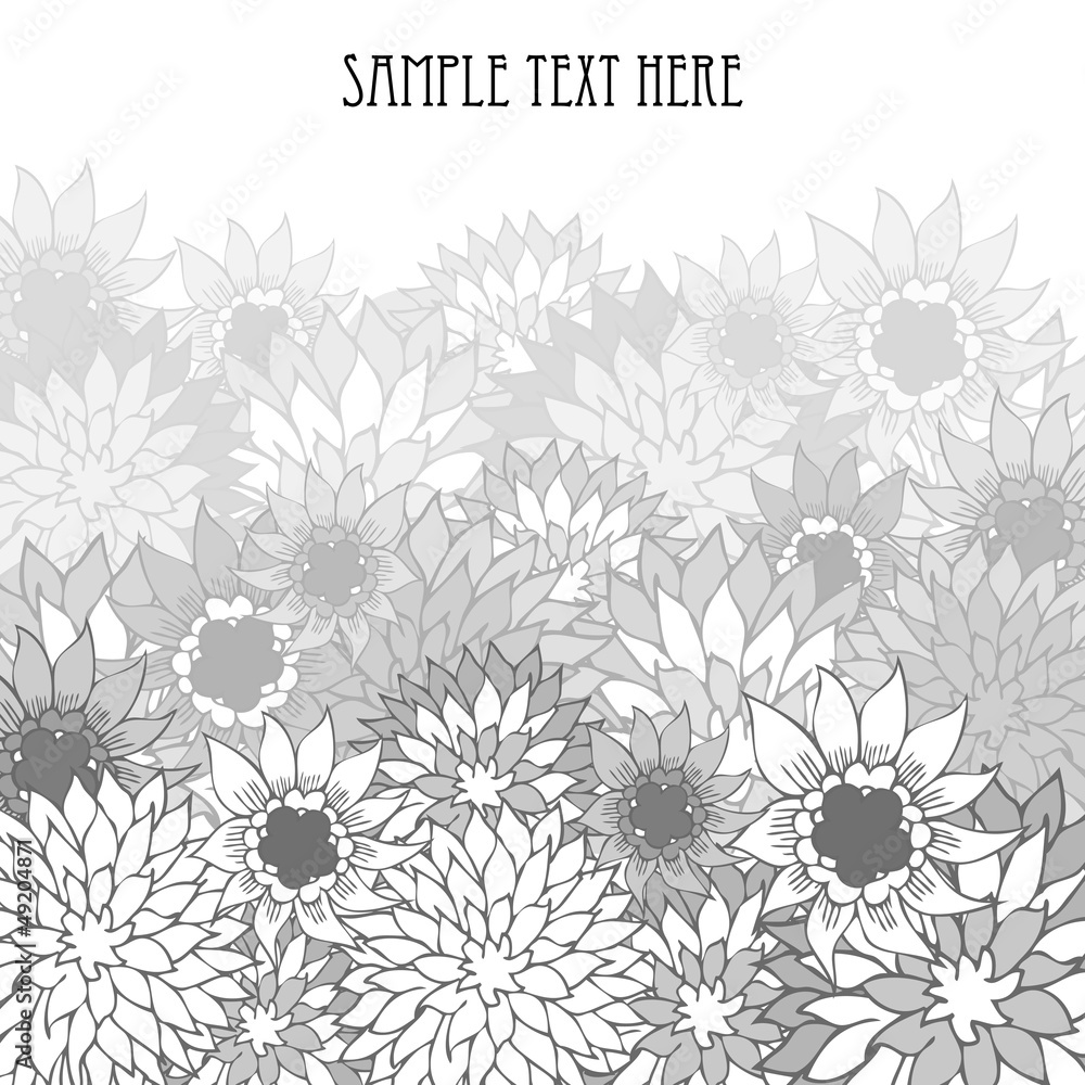 Fototapeta premium Hand drawn floral vintage background