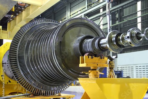 Industrial turbine at the workshop photo