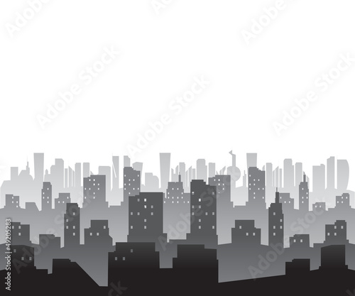 Silhouette of a city © wormig
