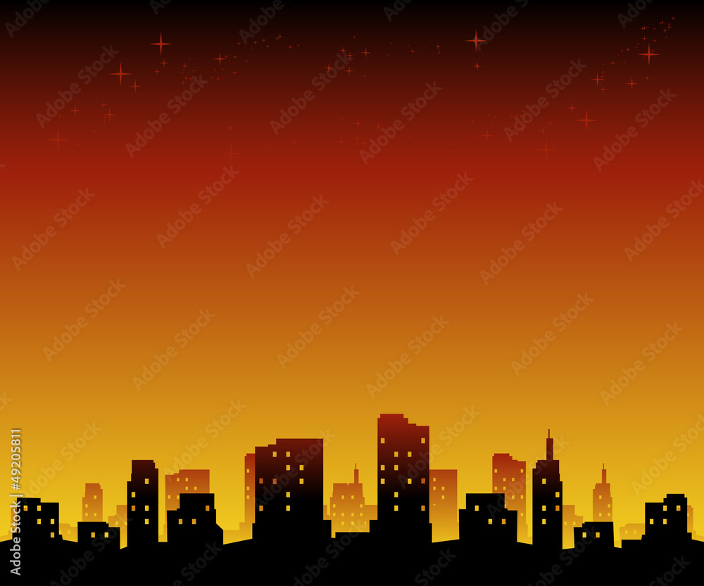 Silhouette of a city