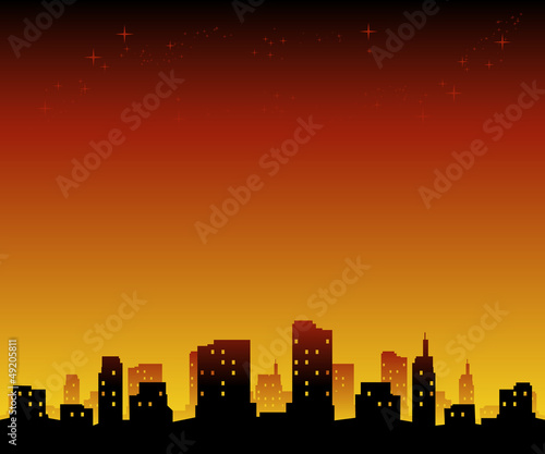 Silhouette of a city