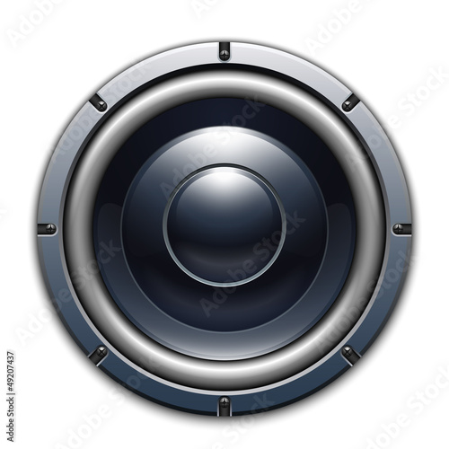 Audio speaker icon isolated on white background