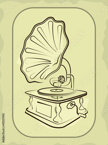 Ancient antiquarian gramophone