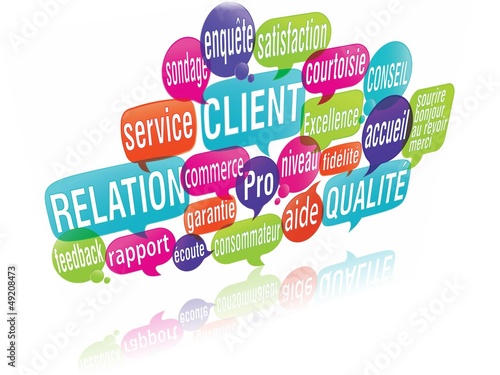 Fototapet nuage de mots bulles 3d : gestion relation client