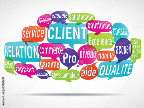 Fotografi nuage de mots bulles : gestion relation client