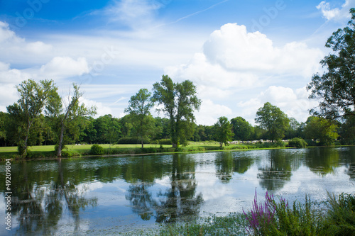 the cher river in the countryside in summer photo