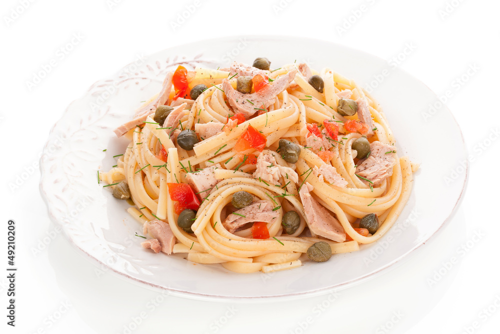 Delicious seafood pasta.