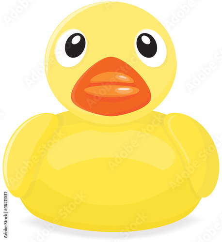 Illustration of a Yellow Rubber Duck. Vector EPS 10.