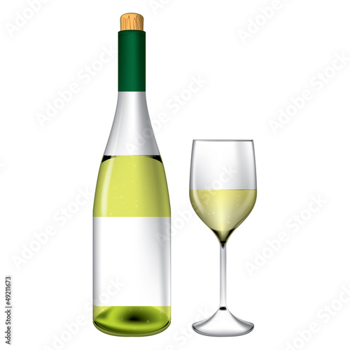 Wallpaper Mural Bottle and wine glass vector Torontodigital.ca