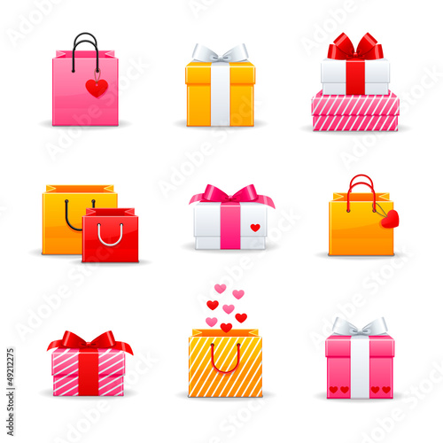 Set of colorful gift boxes