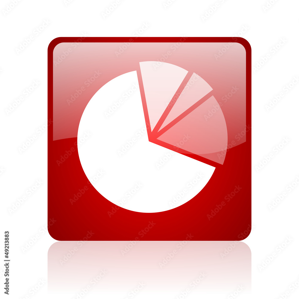 diagram red square glossy web icon on white background diagram red square glossy web icon on white background
