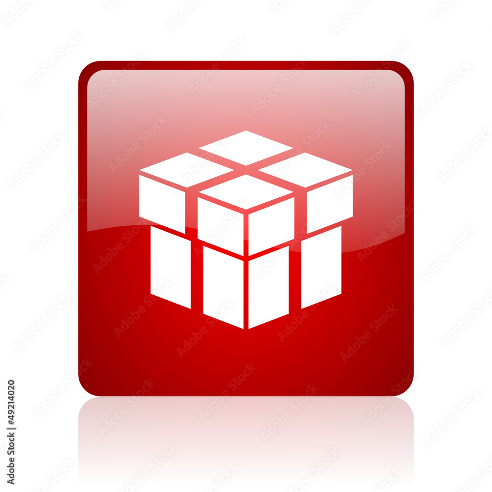 box red square glossy web icon on white background box red square glossy web icon on white background