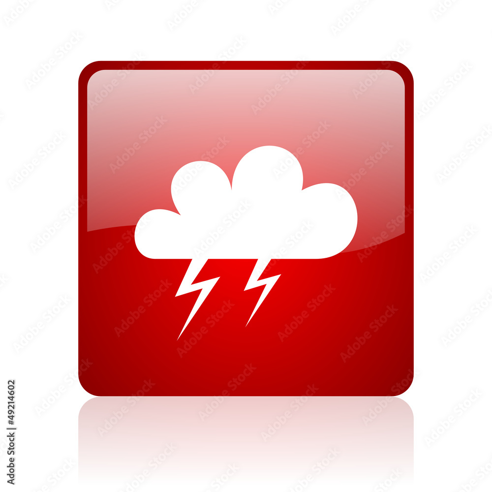 weather forecast red square glossy web icon on white background weather forecast red square glossy web icon on white background