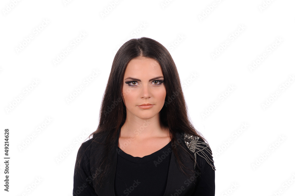 Portrait of beautiful girl on white background Portrait of beautiful girl on white background
