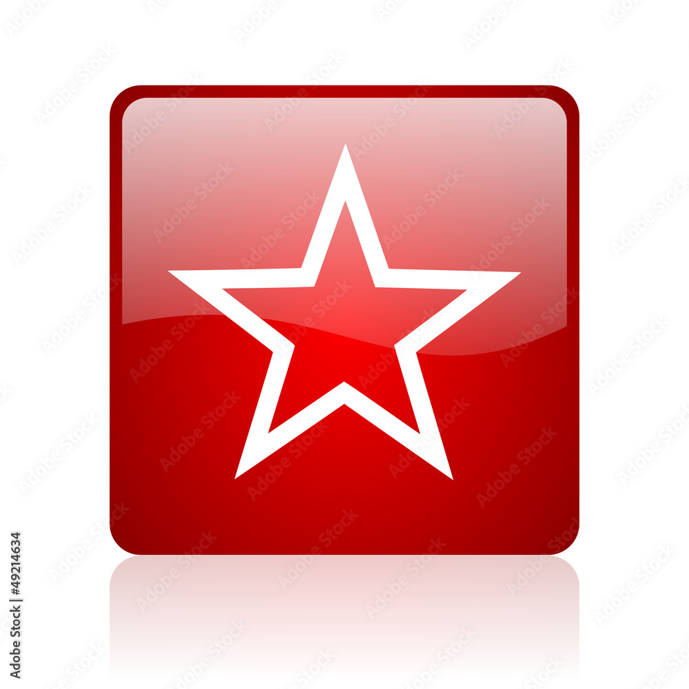 star red square glossy web icon on white background star red square glossy web icon on white background