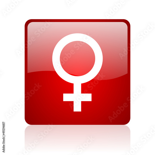 sex red square glossy web icon on white background