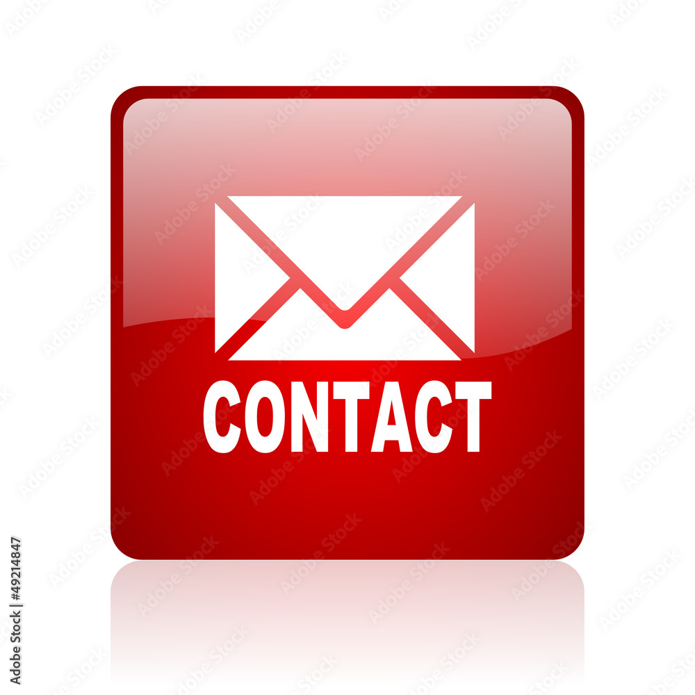 contact red square glossy web icon on white background contact red square glossy web icon on white background