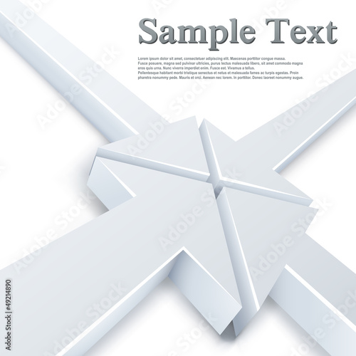 Abstract 4 white arrows meeting in one point