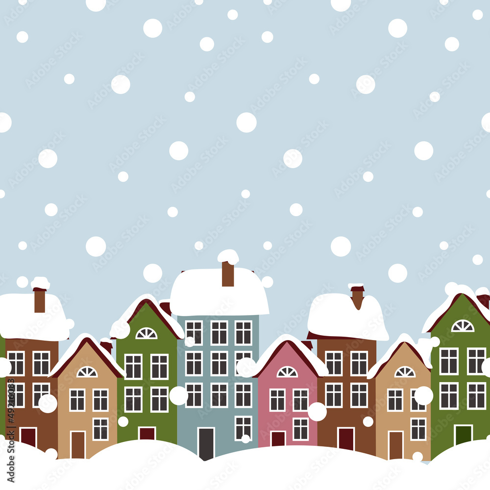 Vector winter city Vector winter city