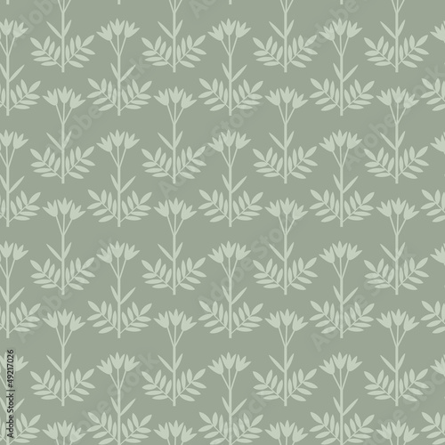 Seamless floral grey decorative pattern