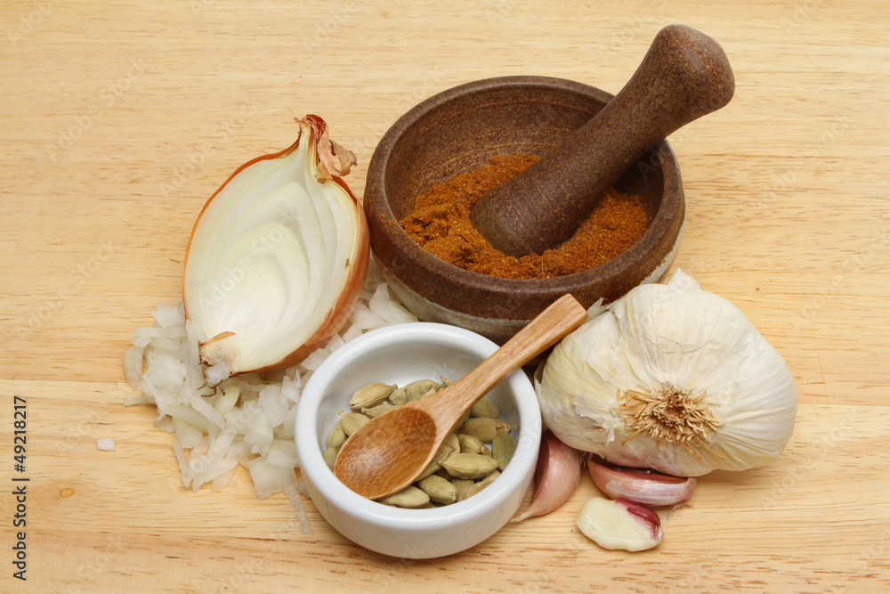 Fototapeta premium Curry ingredients