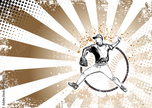 baseball retro poster background