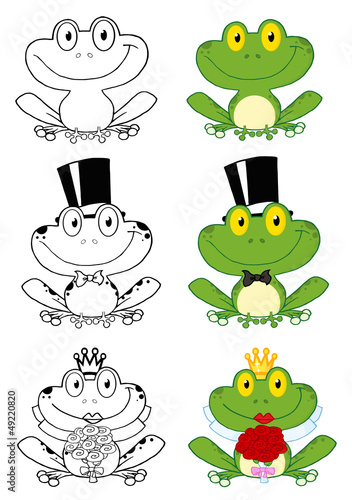 Cute Frogs Cartoon Characters.Collection