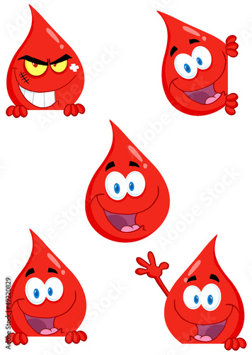 Blood Drops Cartoon Style.Collection