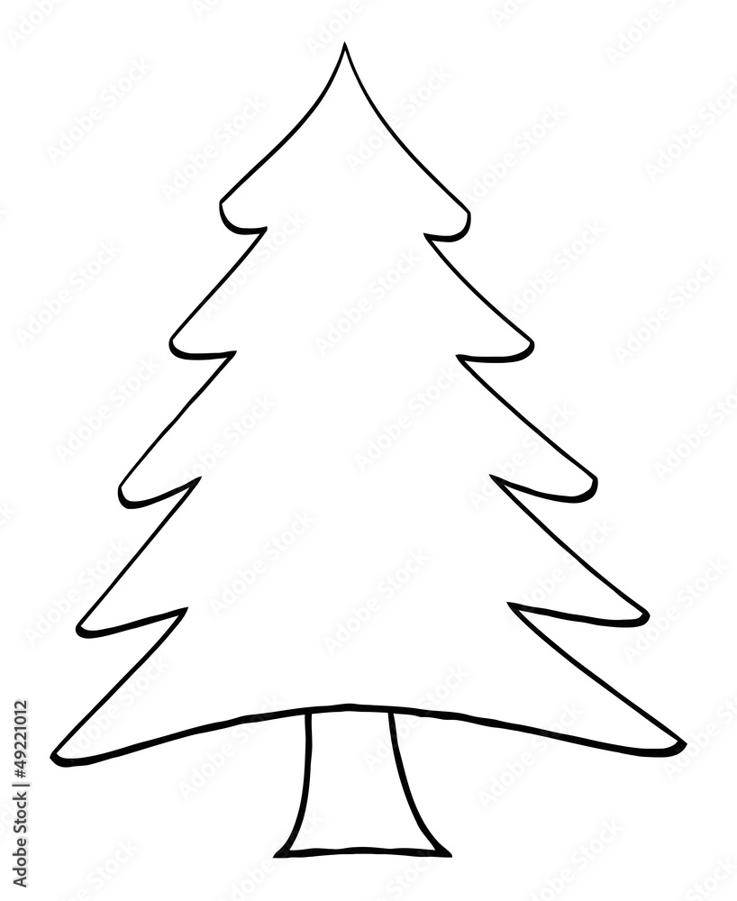Christmas Tree Cartoon Outline