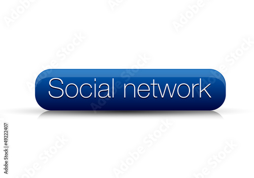 Social network button blue