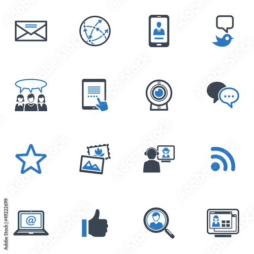 Social Media Icons Set 1 - Blue Series
