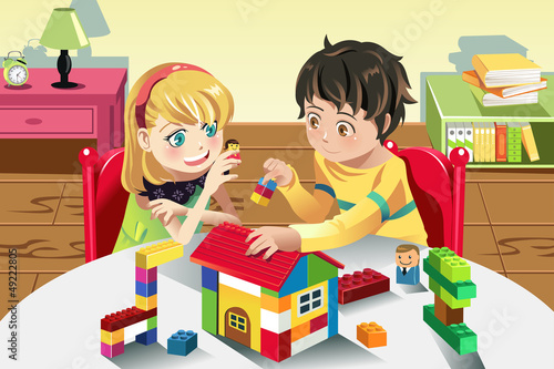 Kids playing with toys