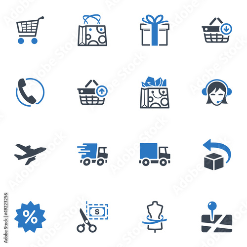 Shopping and E-commerce Icons Set 1 - Blue Series