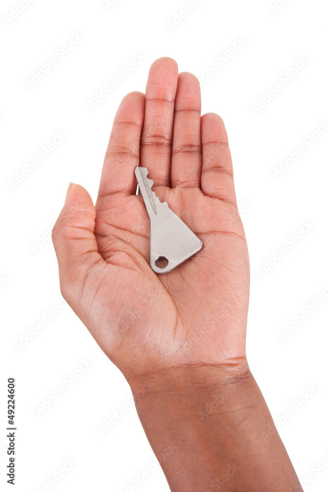 African American woman Hand Holding a house key