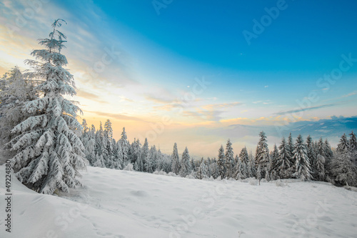 Beautiful winter sunrise photo taken in mountains © sitriel