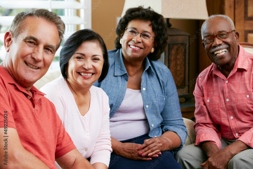 Portrait Of Senior Friends At Home Together Portrait Of Senior Friends At Home Together