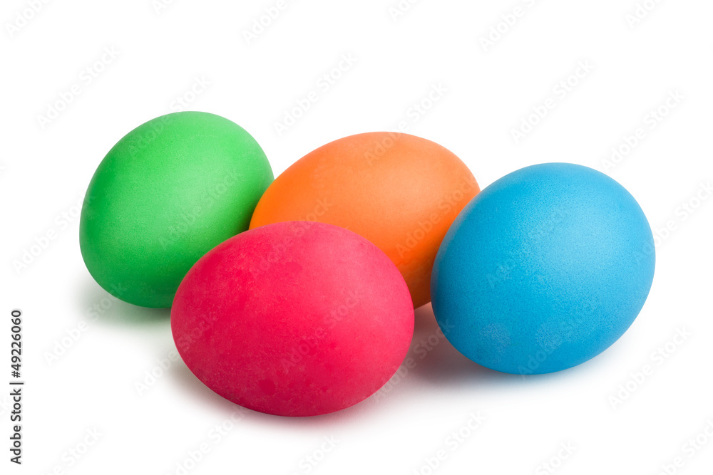 Colorful painted Easter eggs isolated on white background Colorful painted Easter eggs isolated on white background