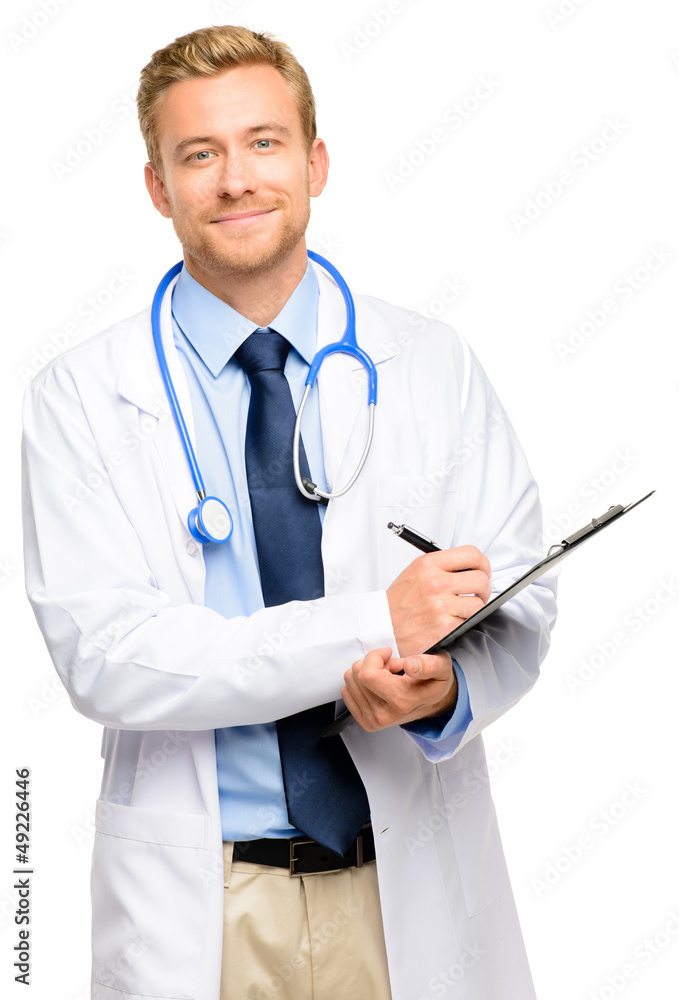 Full length of confident young doctor on white background Full length of confident young doctor on white background