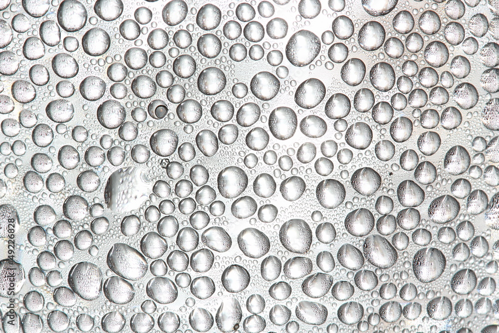 Drop of water on glass surface