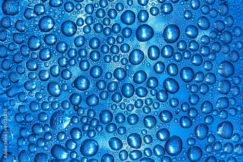 Drop of water on glass surface