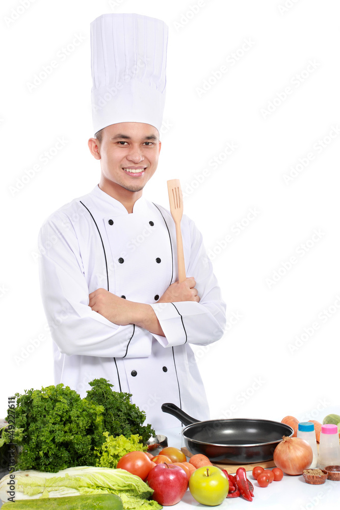 portrait of asian chef smiling portrait of asian chef smiling