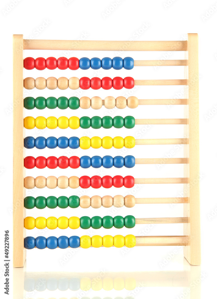 Bright wooden toy abacus, isolated on white Bright wooden toy abacus, isolated on white