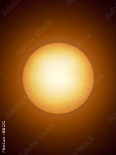 The Sun as seen through a telescope.