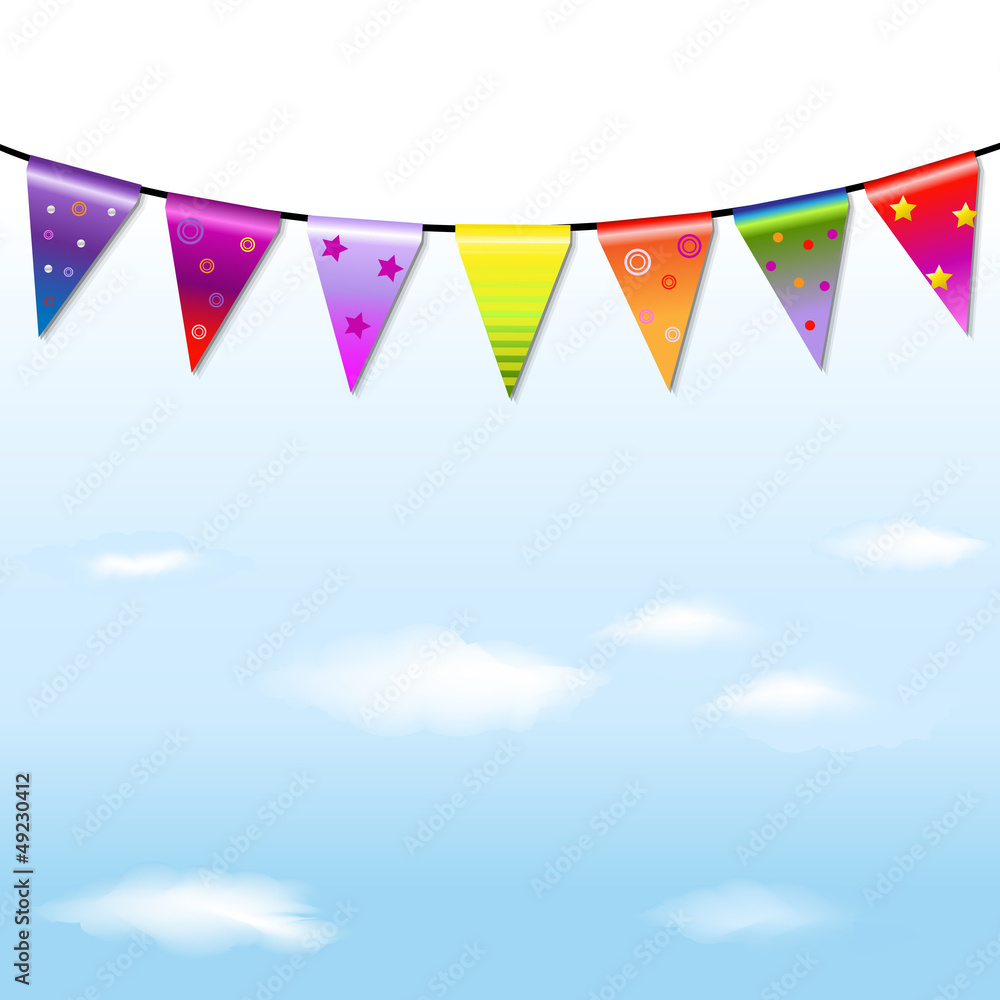 Rainbow Bunting Banner Garland With Sky Rainbow Bunting Banner Garland With Sky
