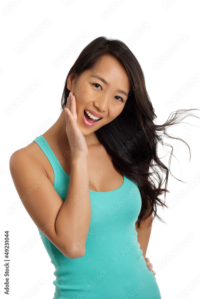 Beautiful Asian Woman hand on face Beautiful Asian Woman hand on face